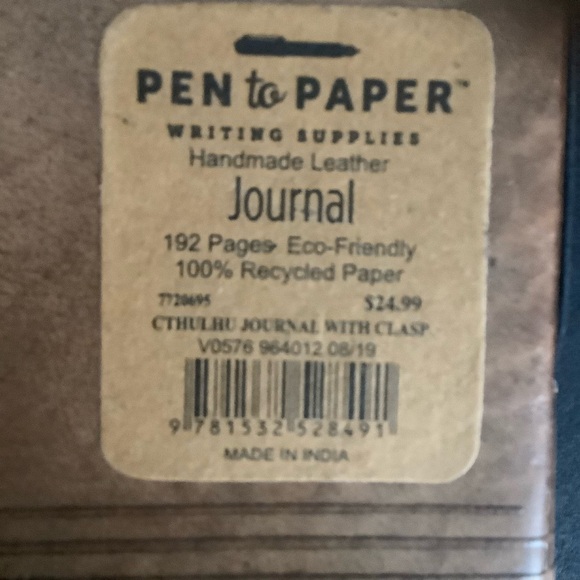 Brown Leather Journal with Octopus Design - Picture 3 of 7